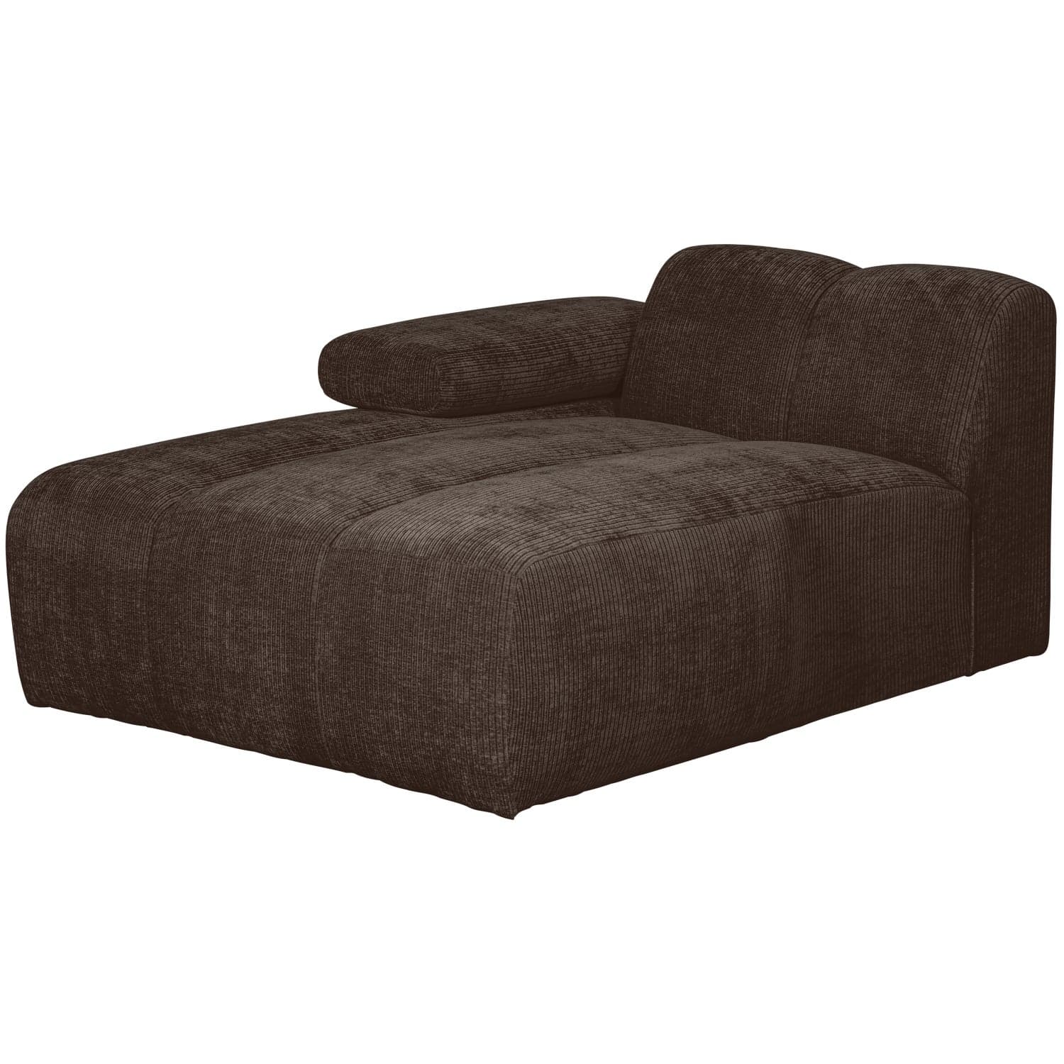 Mojo chaise longue element links ribstof bruin