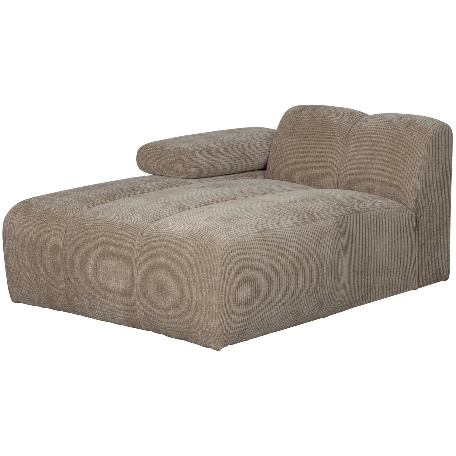Mojo chaise longue element links ribstof donkerzand