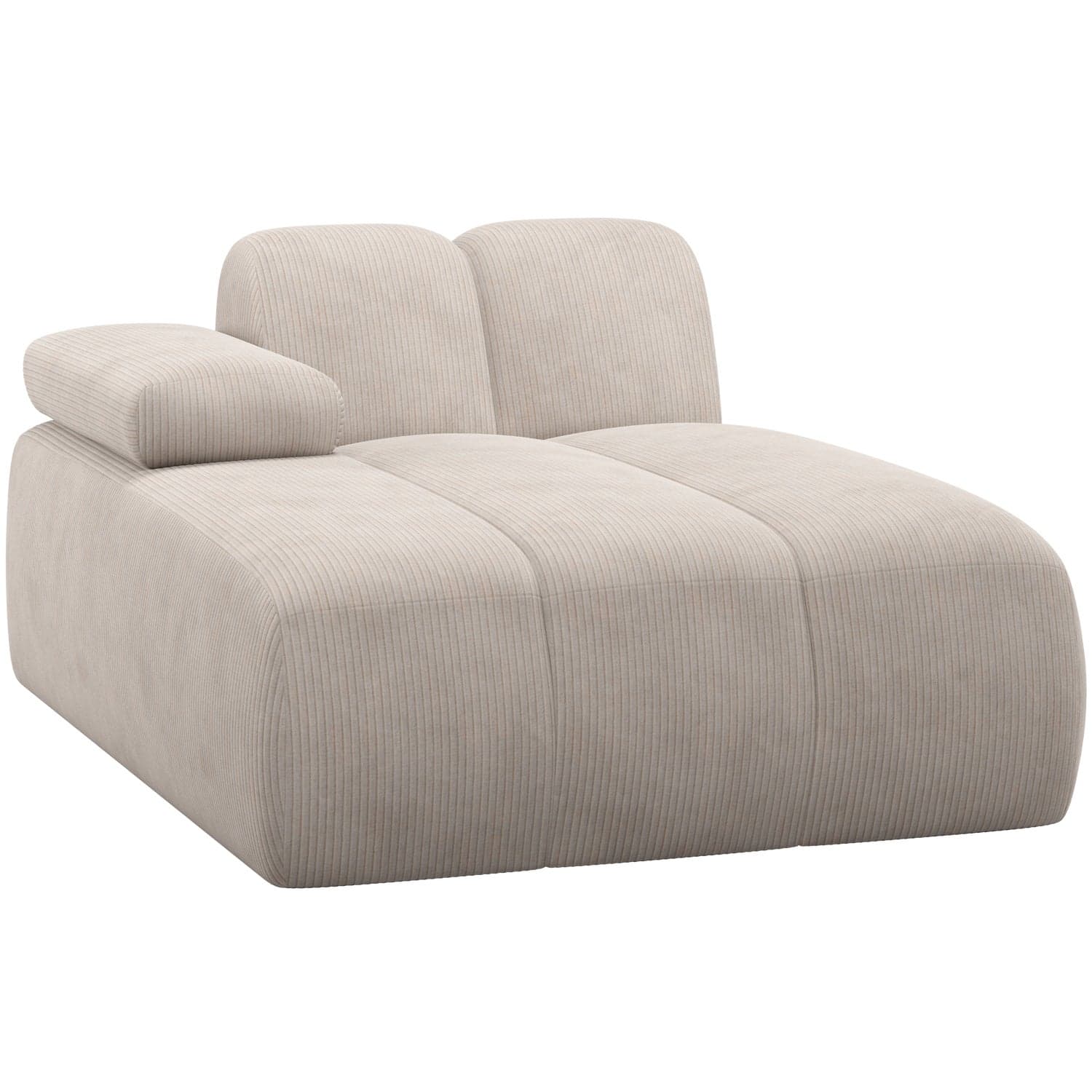 Mojo chaise longue element links ribstof ecru