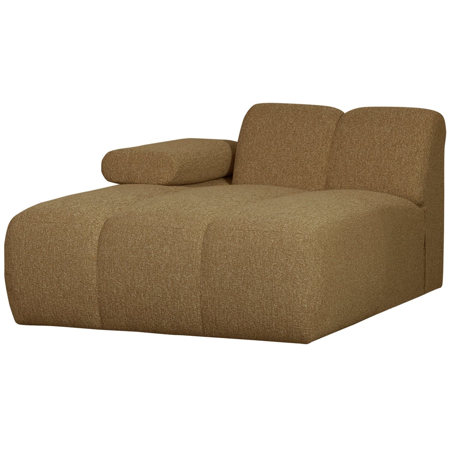 Mojo chaise longue element links boucle geel/bruin melange