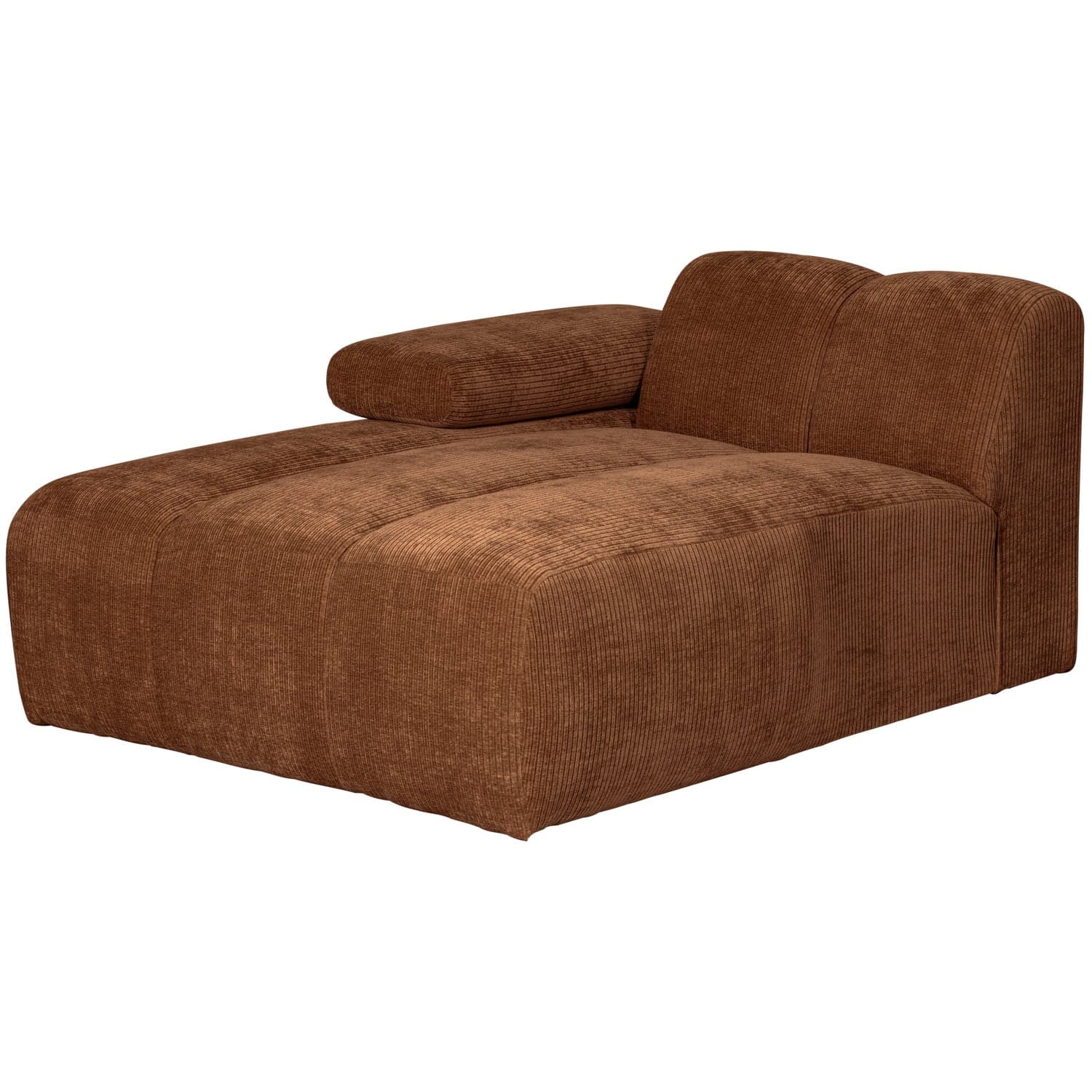 Mojo chaise longue element links ribstof roestbruin