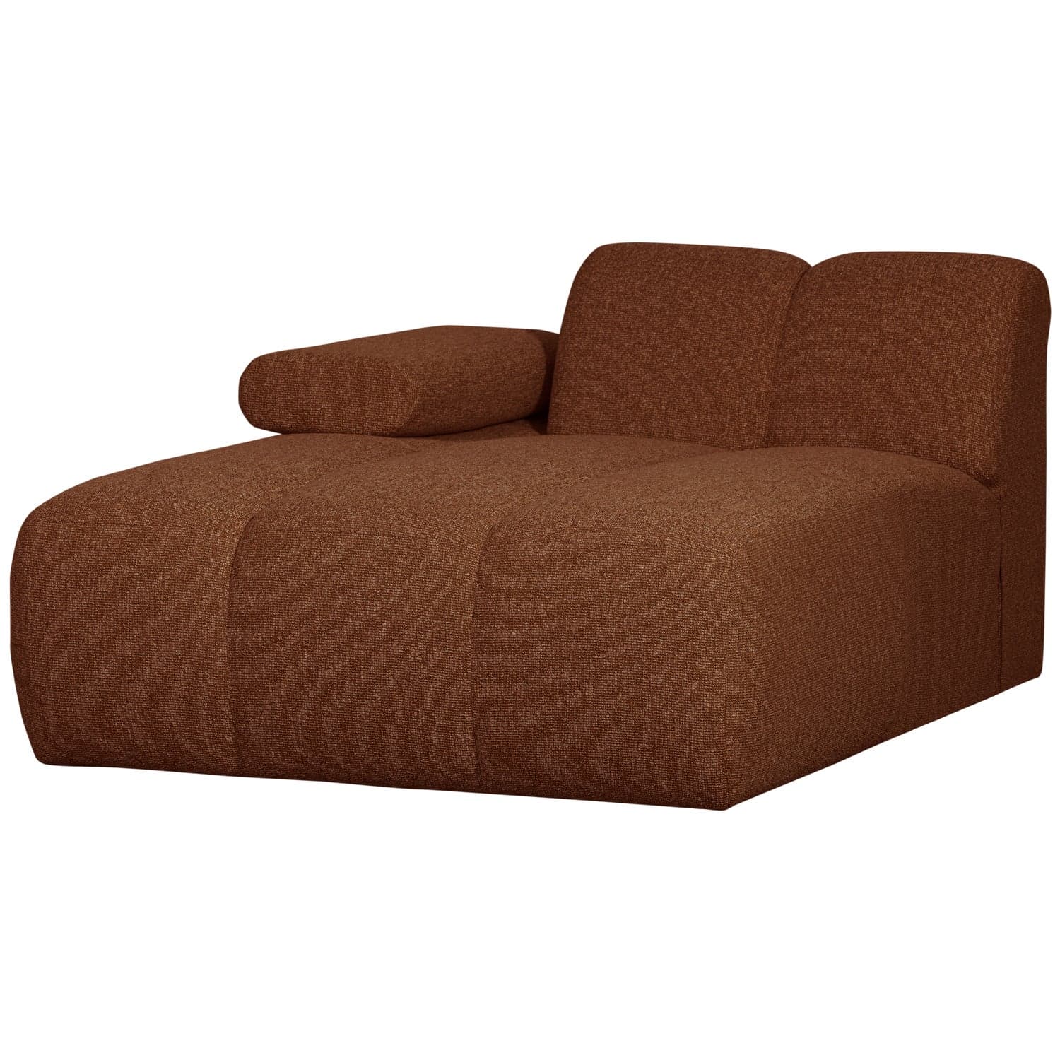Mojo chaise longue element links boucle roestbruin melange