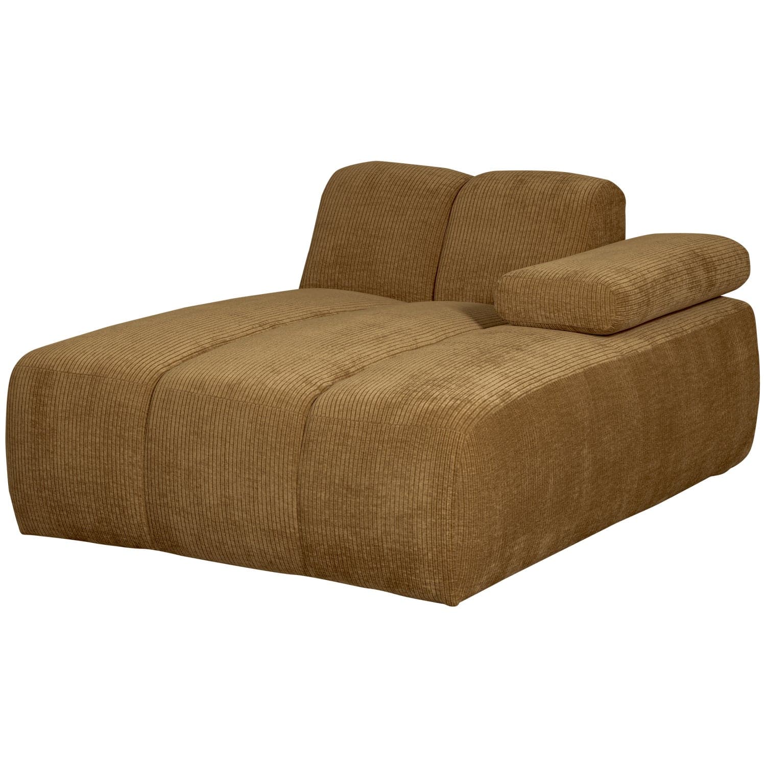 Mojo chaise longue element rechts ribstof honinggeel