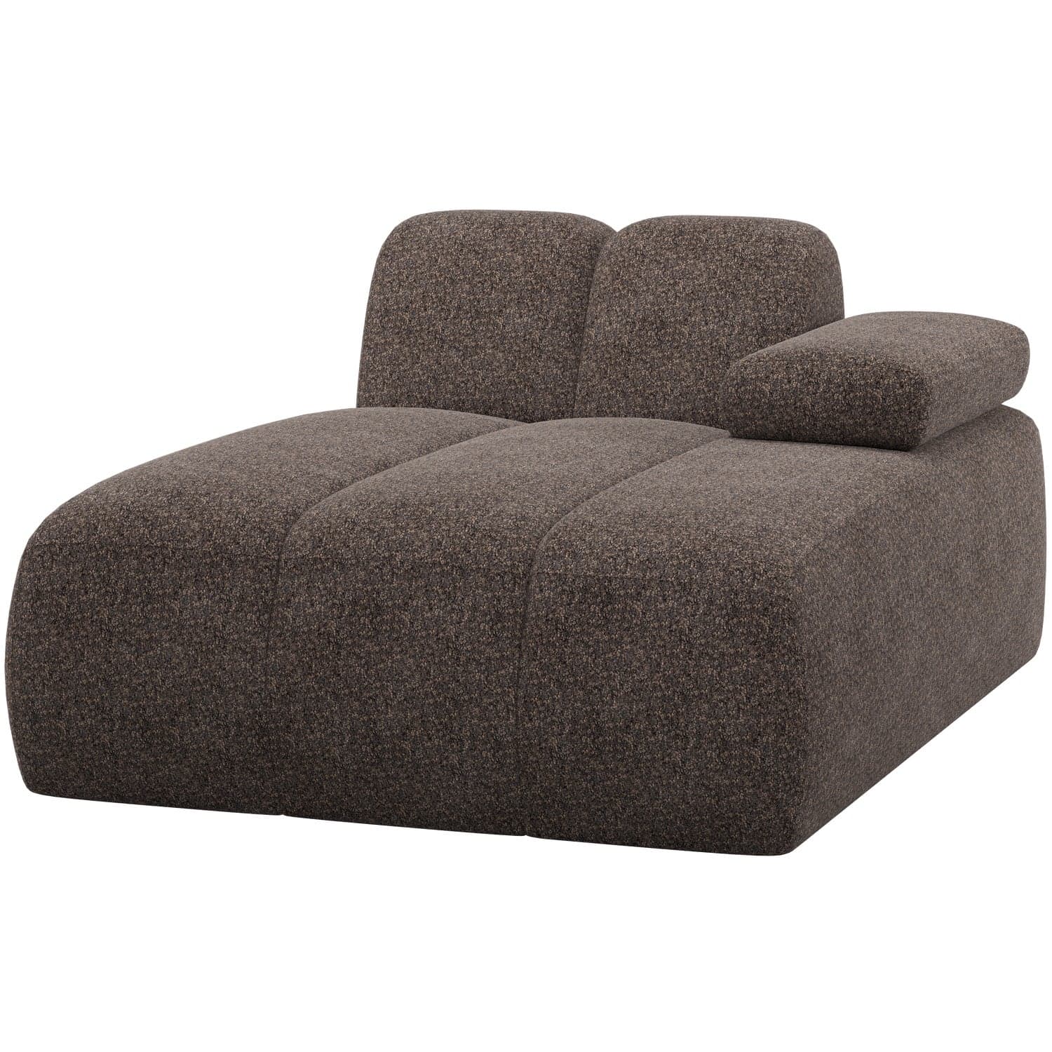 Mojo chaise longue element rechts wollig bruin