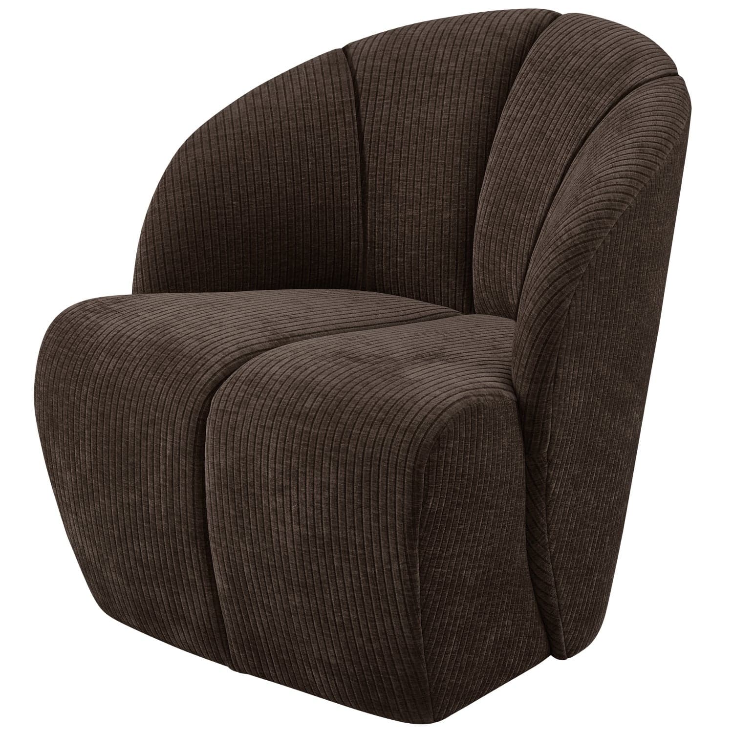 Mojo draaifauteuil ribstof bruin