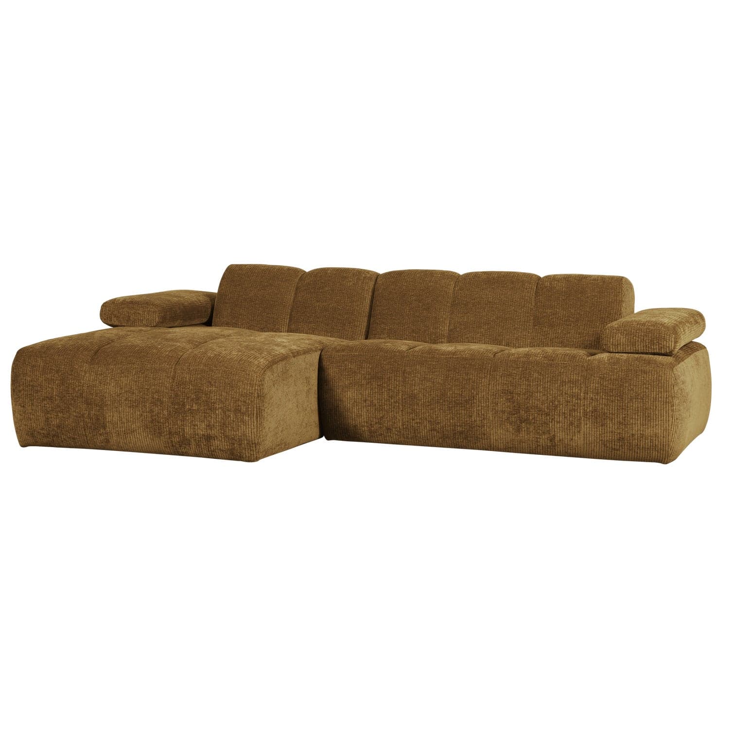 Mojo chaise longue bank links ribstof honinggeel