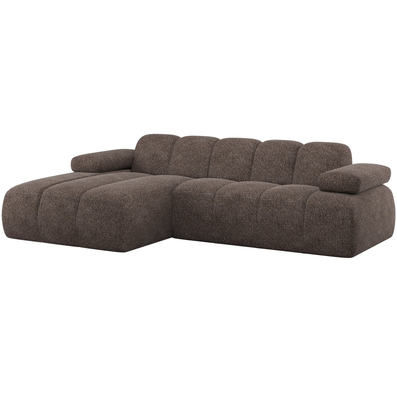 Mojo chaise longue bank links wollig bruin