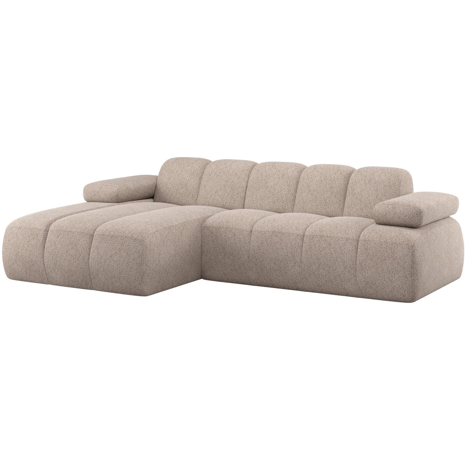 Mojo chaise longue bank links wollig donkerzand