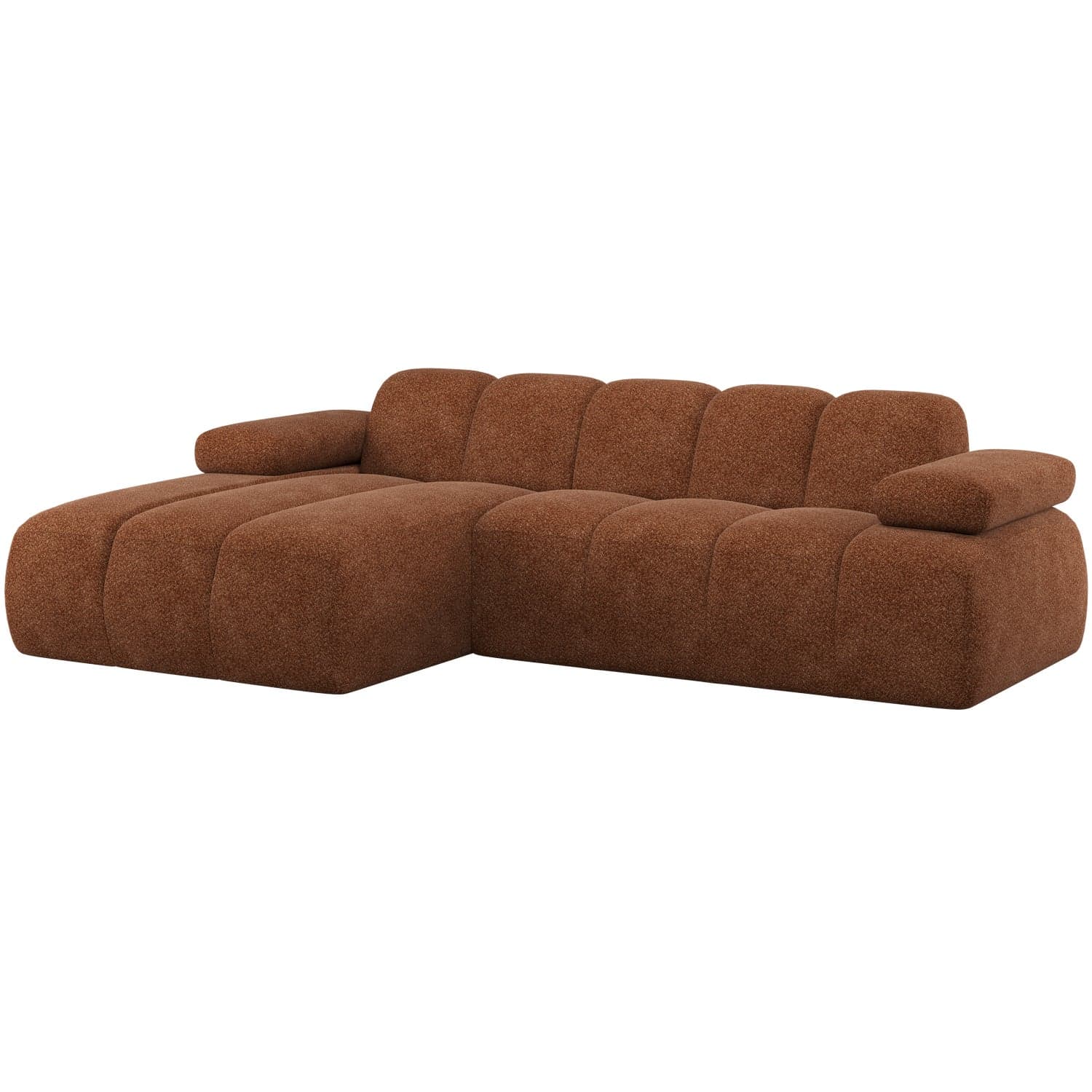Mojo chaise longue bank links wollig roestbruin