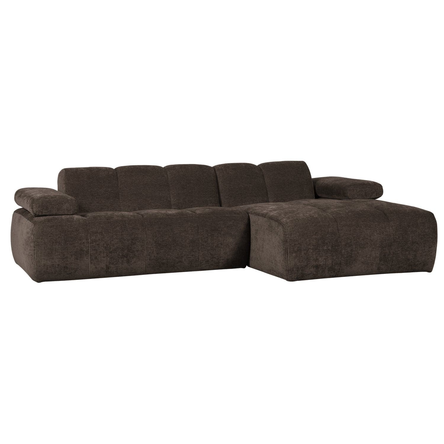 Mojo chaise longue bank rechts ribstof bruin
