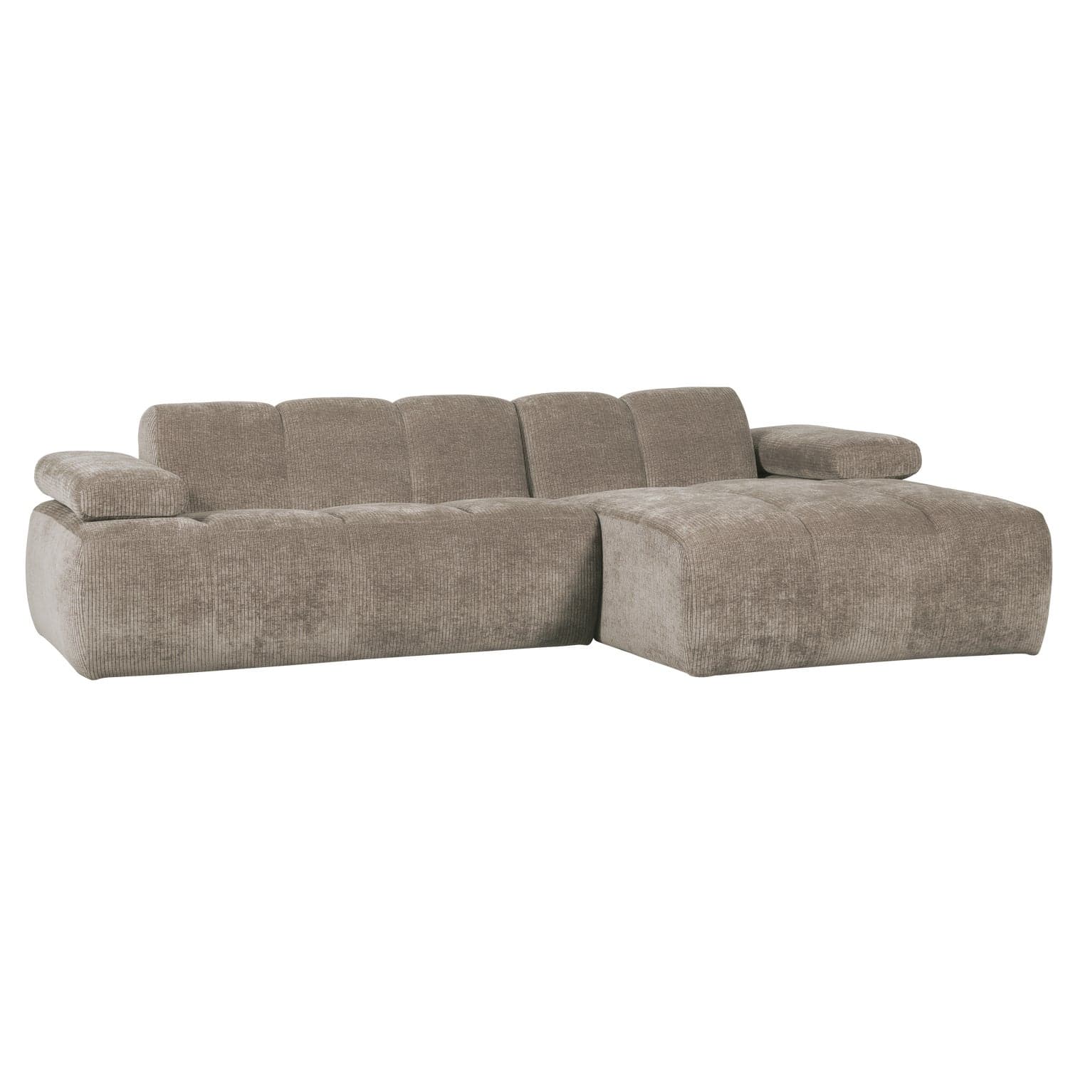 Mojo chaise longue bank rechts ribstof donkerzand