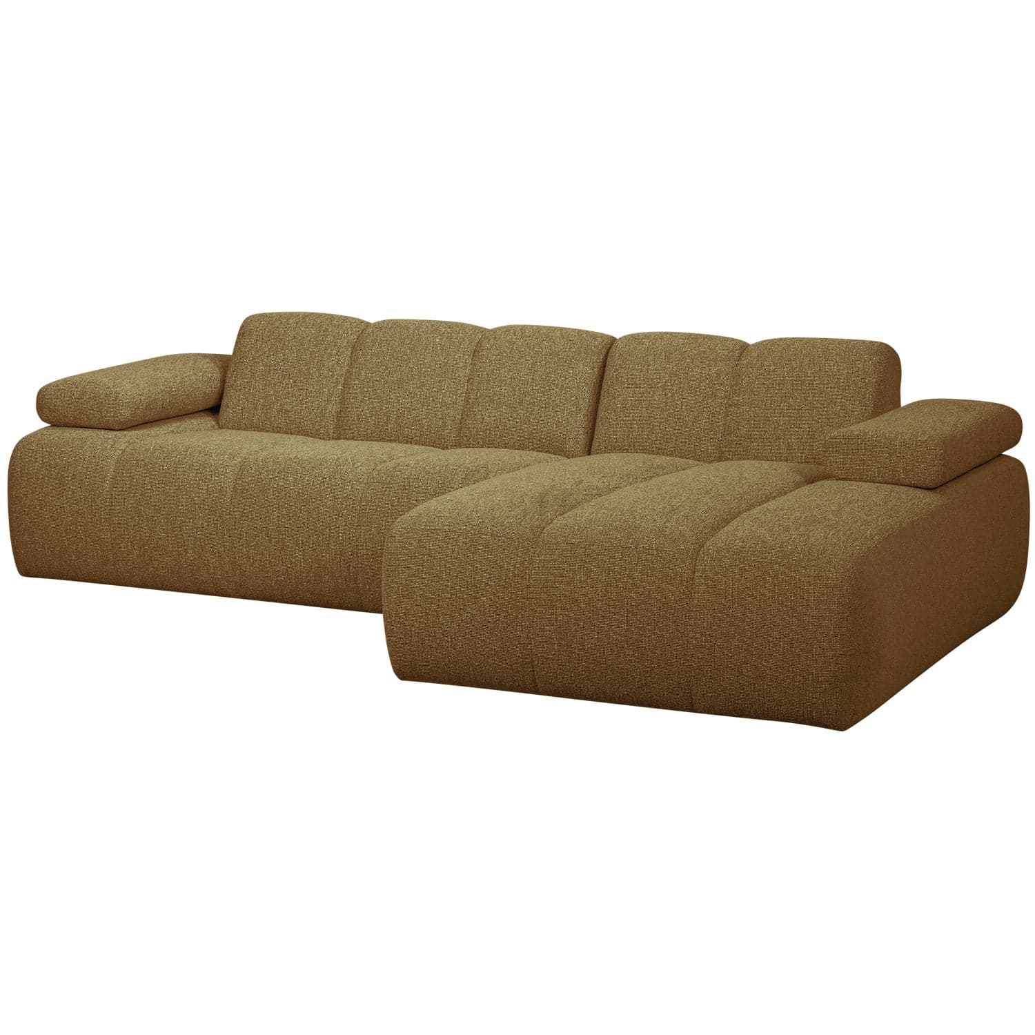 Mojo chaise longue bank rechts boucle geel bruin melange