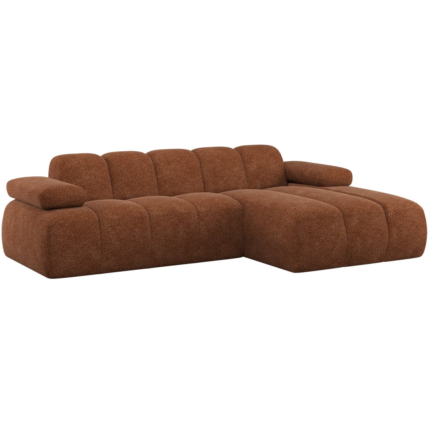 Mojo chaise longue bank rechts wollig roestbruin