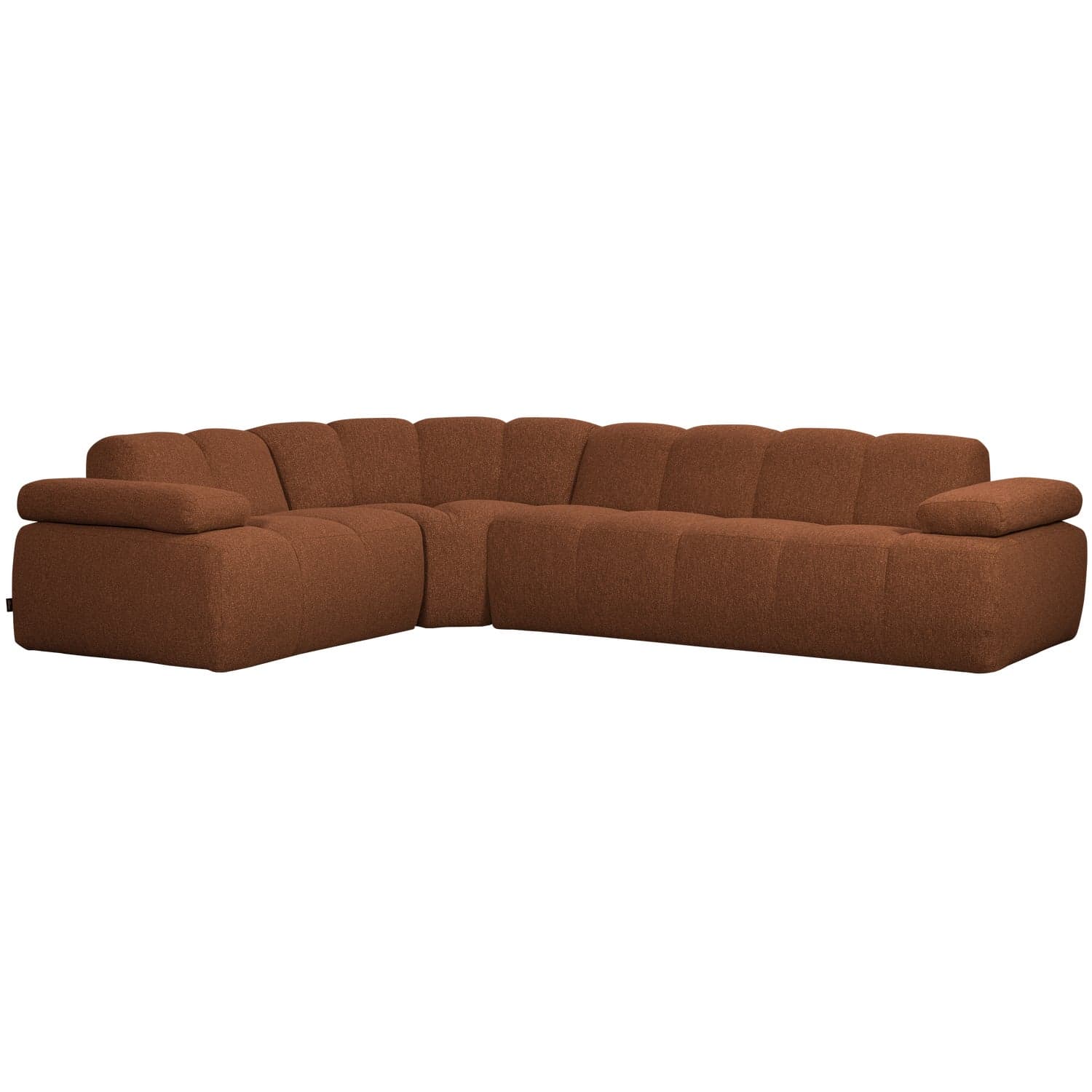 Mojo hoekbank links boucle roestbruin melange