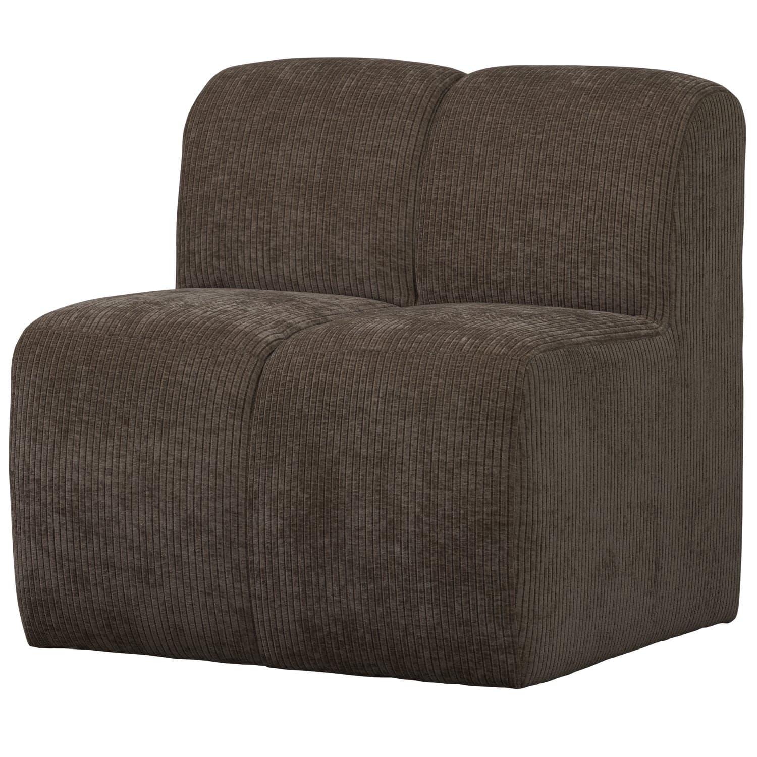 Mojo eetbank 84 cm met rugleuning ribstof bruin