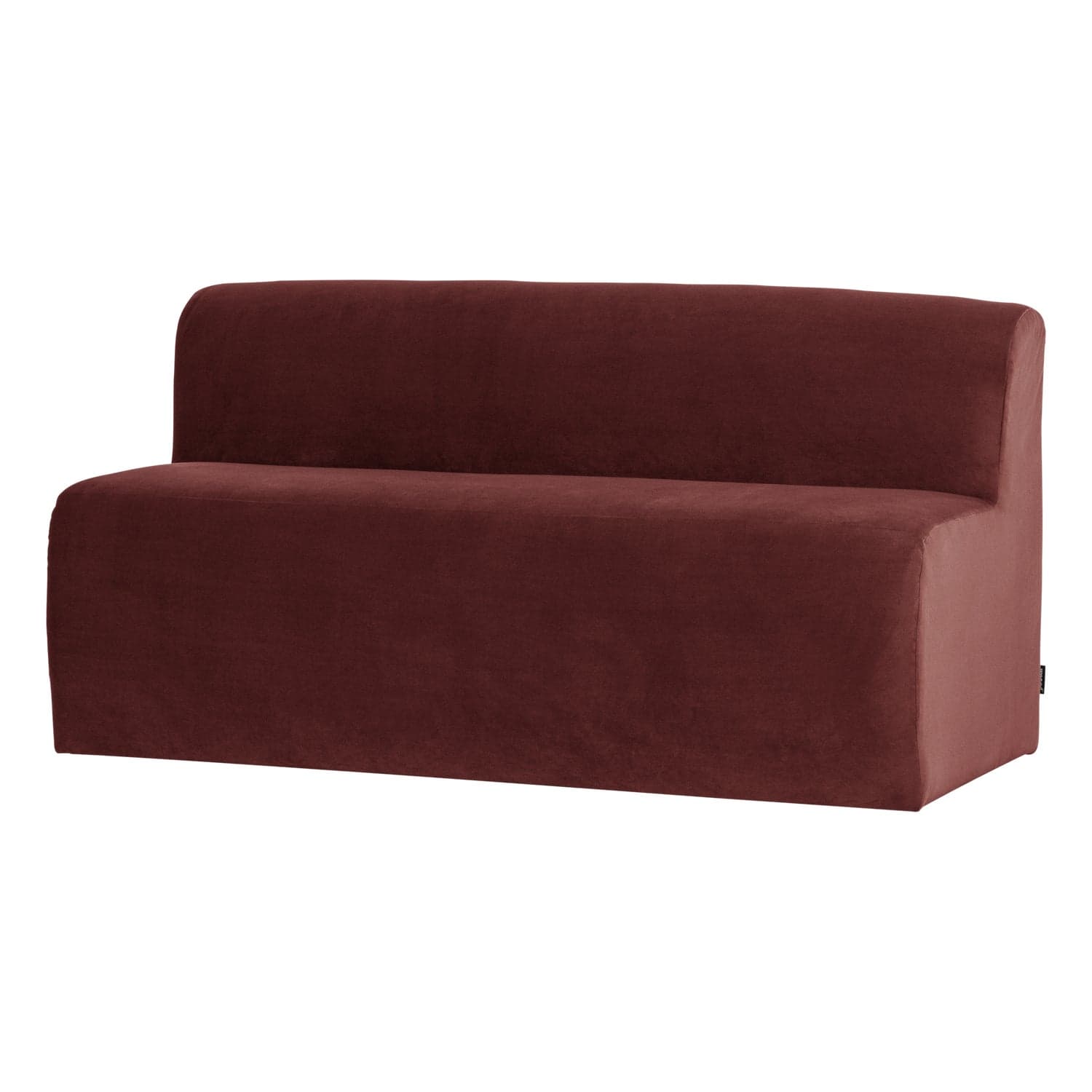 Mojo base eetbank 164cm rugleuning velvet kastanjebruin[fsc]