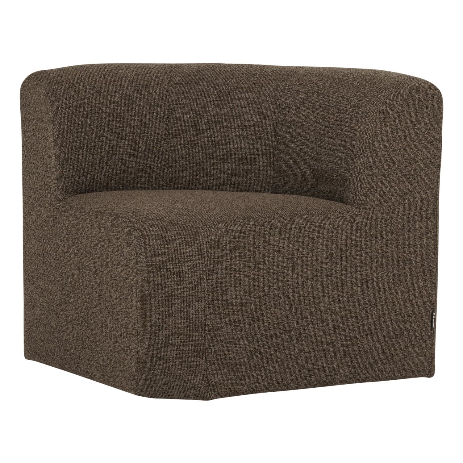 Mojo base eetbank hoek met rugleuning boucle bruin [fsc]