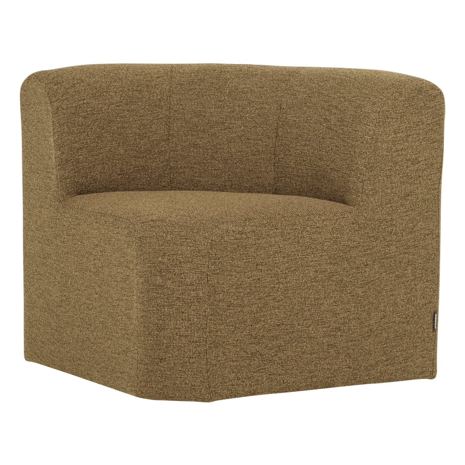Mojo base eetbank hoek met rugleuning boucle geel/bruin[fsc]