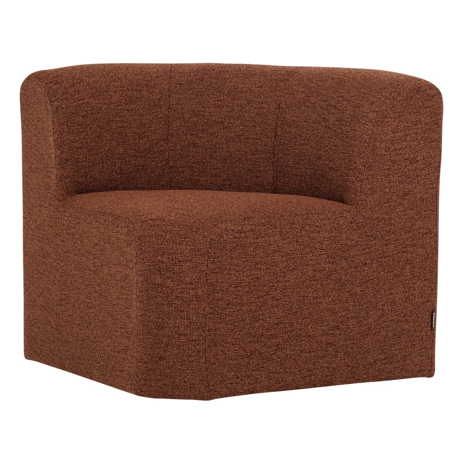 Mojo base eetbank hoek met rugleuning boucle roestbruin[fsc]