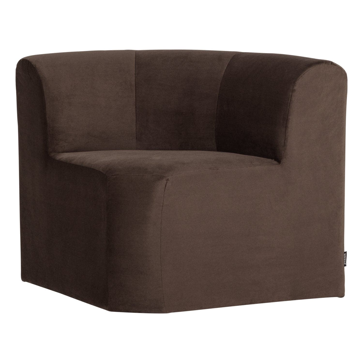 Mojo base eetbank hoek rugleuning velvet bruin [fsc]