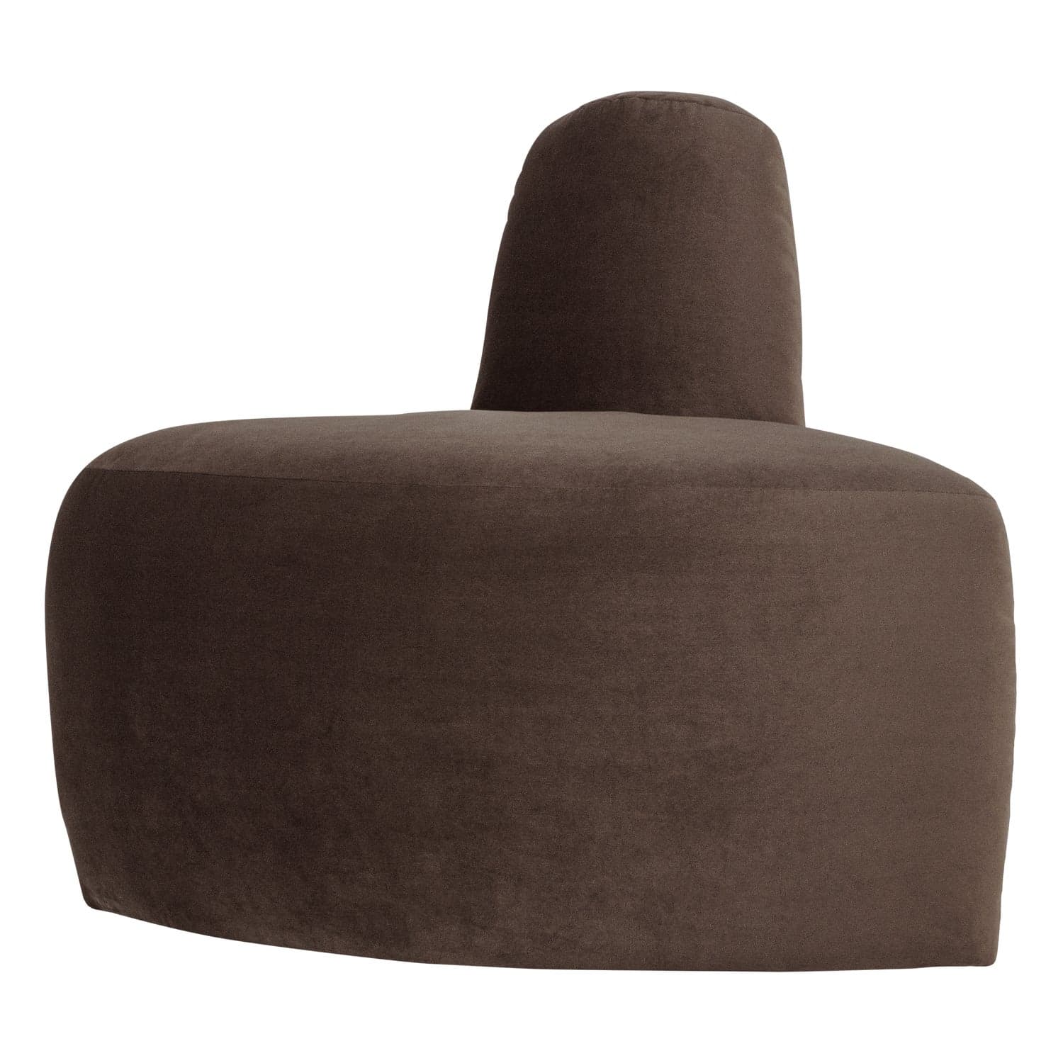 Mojo base eetbank hoek rond rugleuning velvet bruin [fsc]