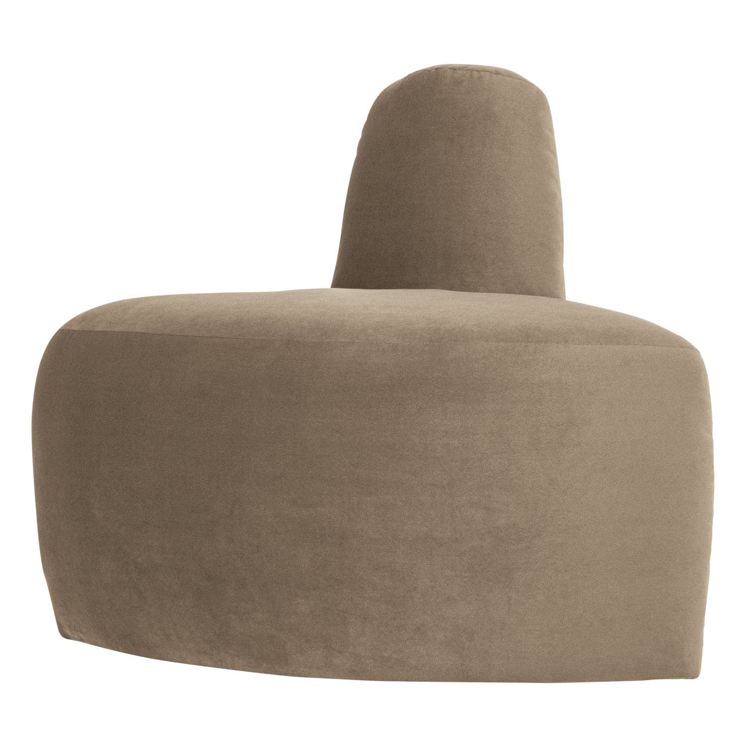 Mojo base eetbank hoek rond rugleuning velvet khaki [fsc]