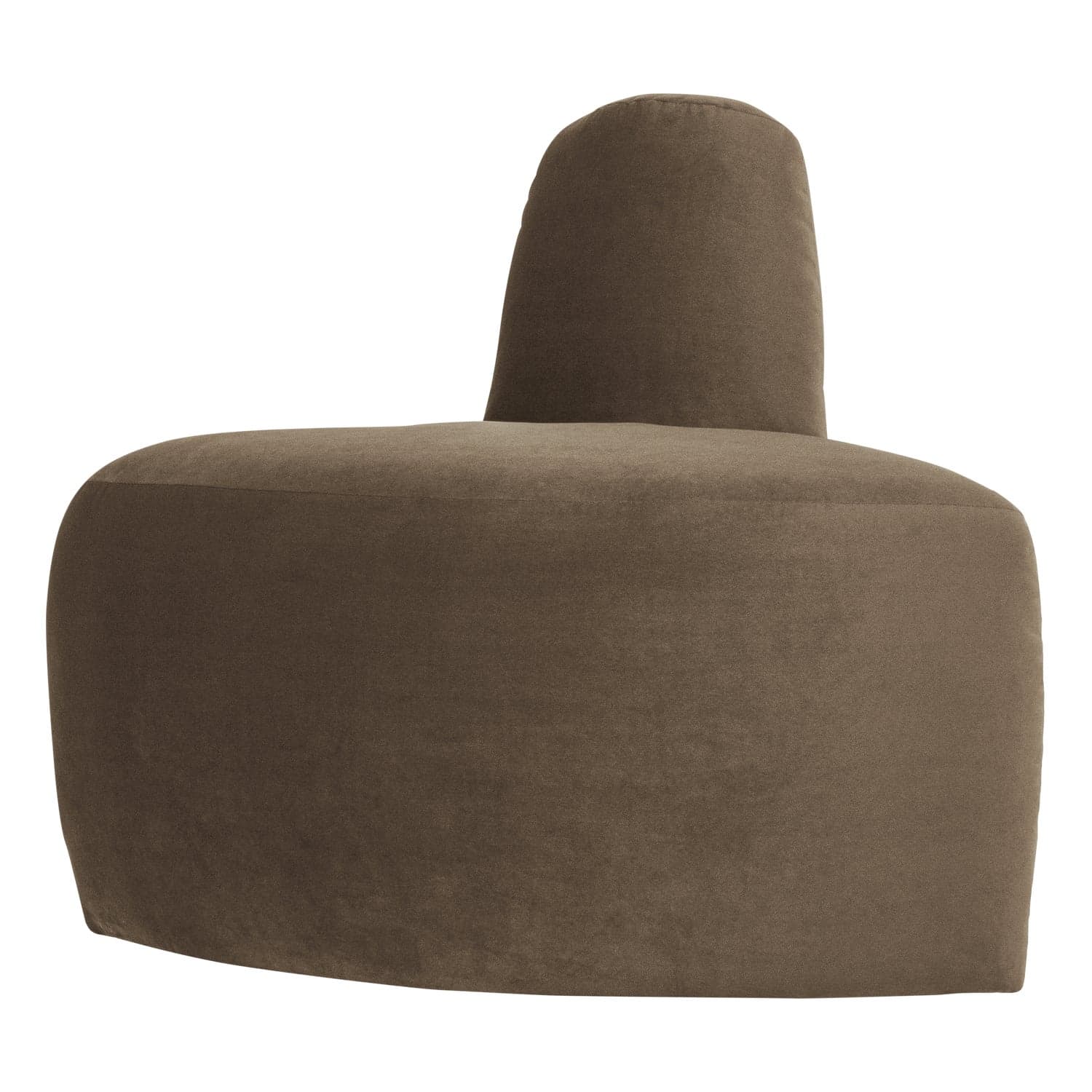 Mojo base eetbank hoek rond rugleuning velvet taupe [fsc]