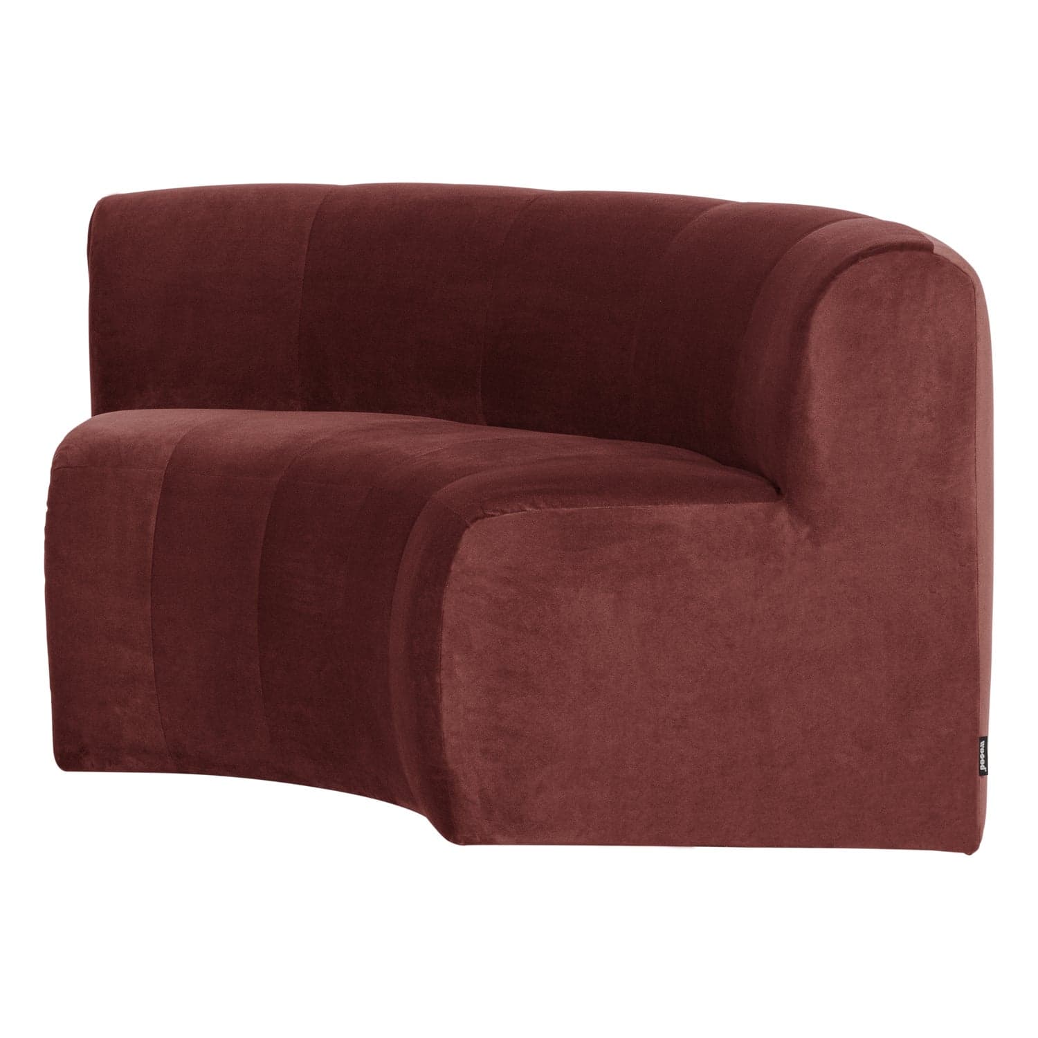 Mojo base eetbank halfronde hoek rug velvet k.bruin [fsc]