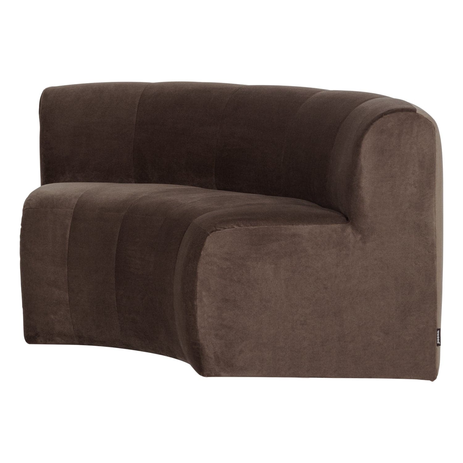 Mojo base eetbank halfronde hoek rug velvet bruin [fsc]