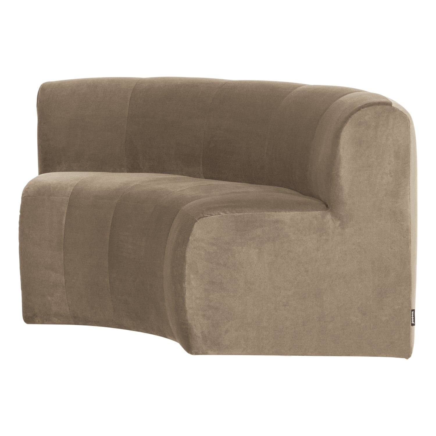 Mojo base eetbank halfronde hoek rug velvet khaki [fsc]