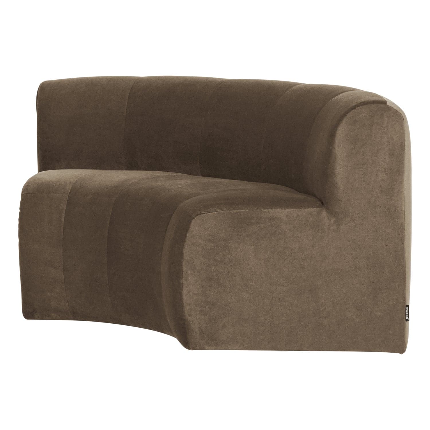Mojo base eetbank halfronde hoek rug velvet taupe [fsc]