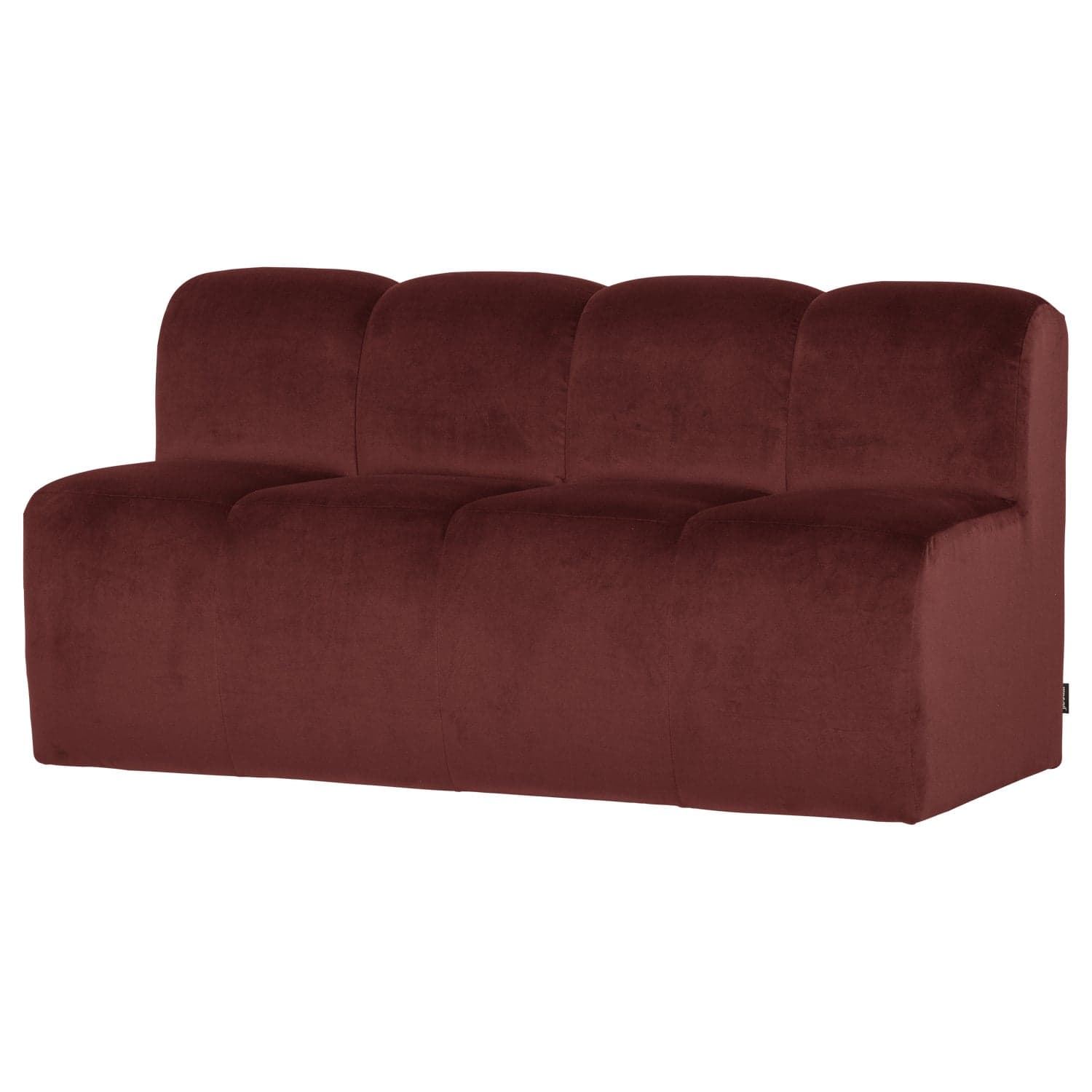 Mojo eetbank 164cm met rugleuning velvet kastanjebruin [fsc]