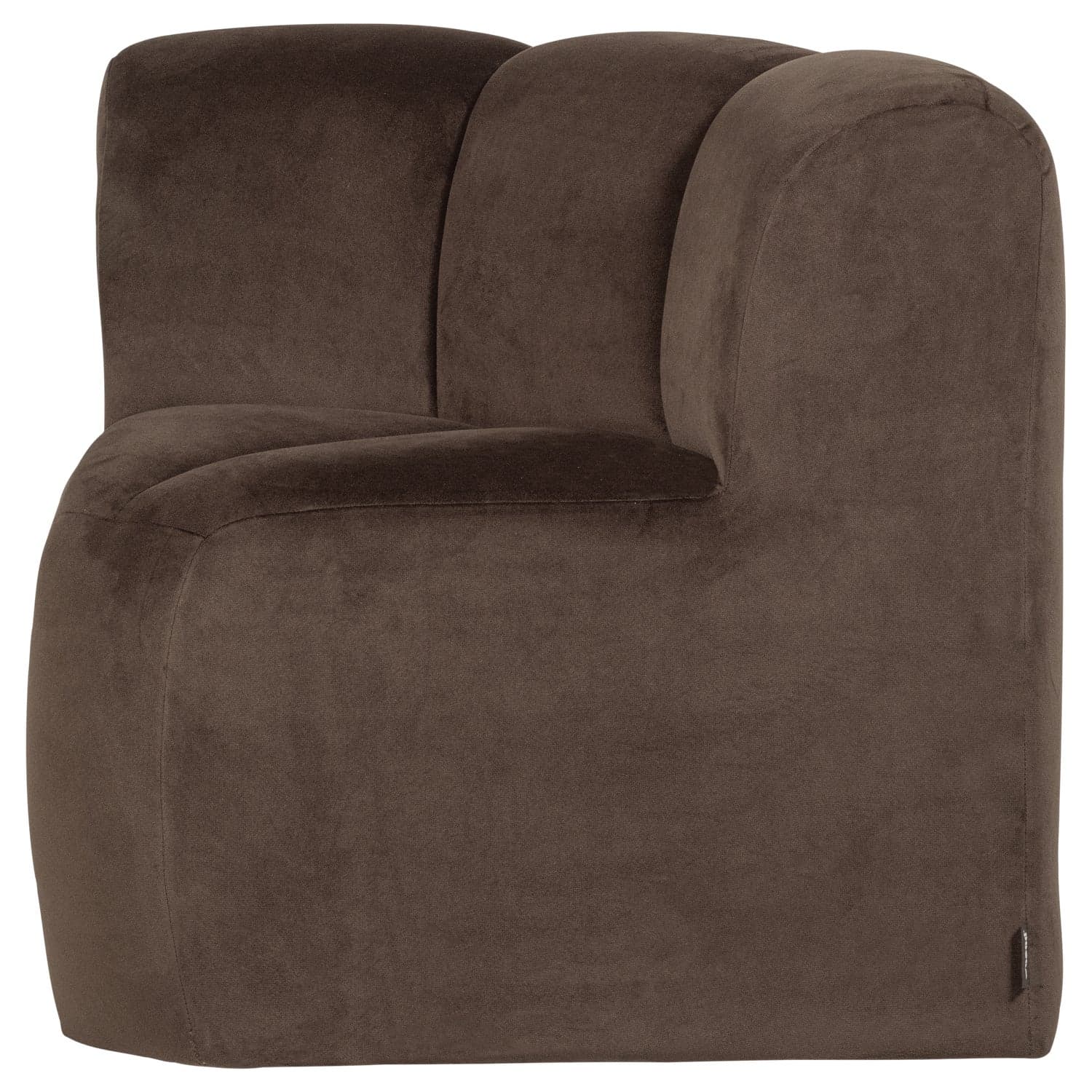 Mojo eetbank hoek met rugleuning velvet bruin [fsc]