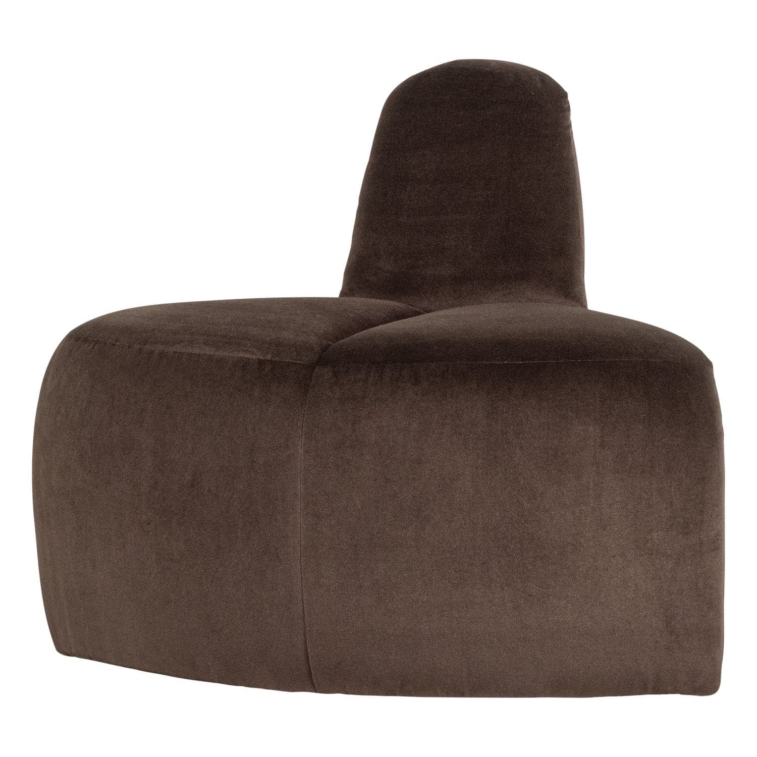 Mojo eetbank hoek rond rugleuning velvet bruin [fsc]