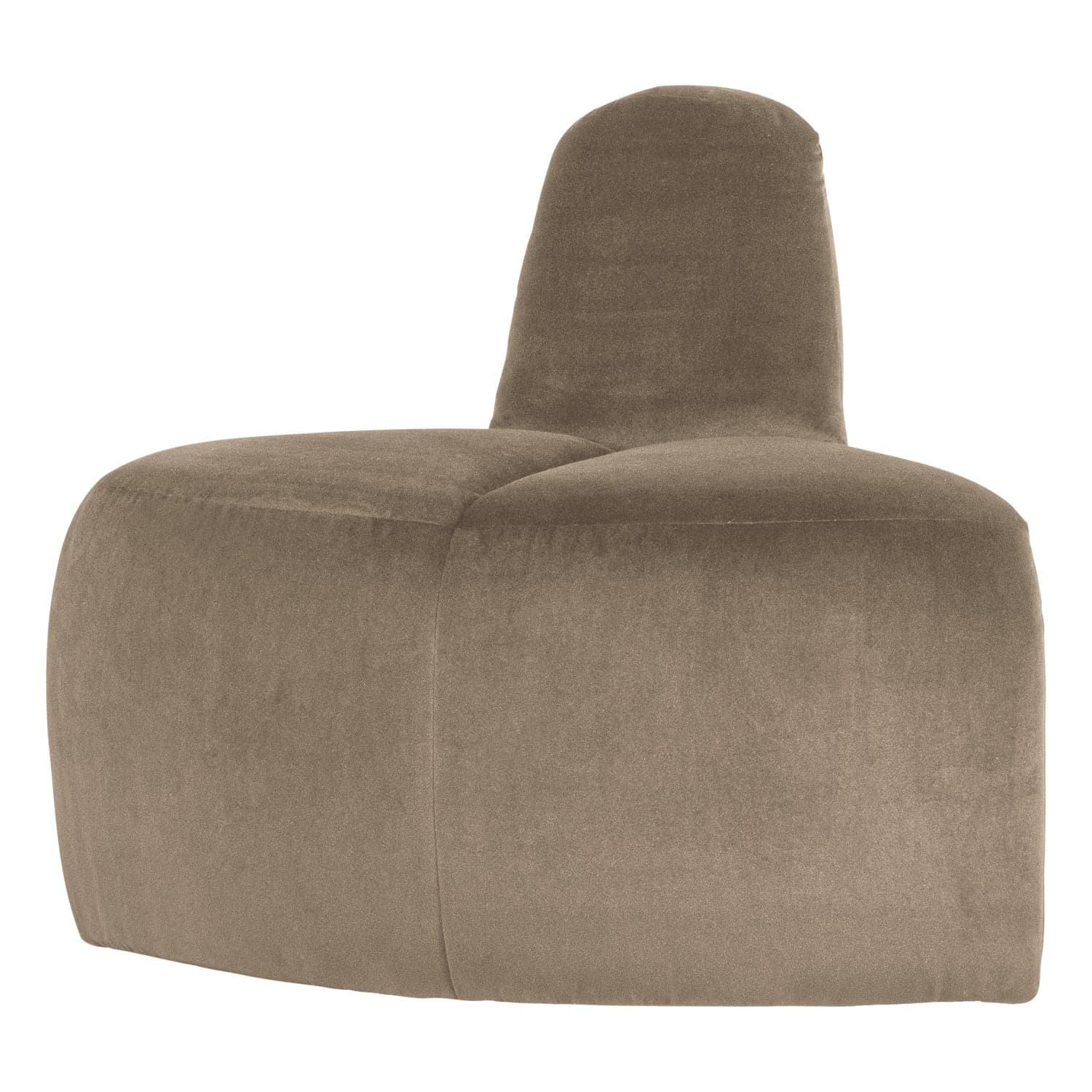 Mojo eetbank hoek rond rugleuning velvet khaki [fsc]