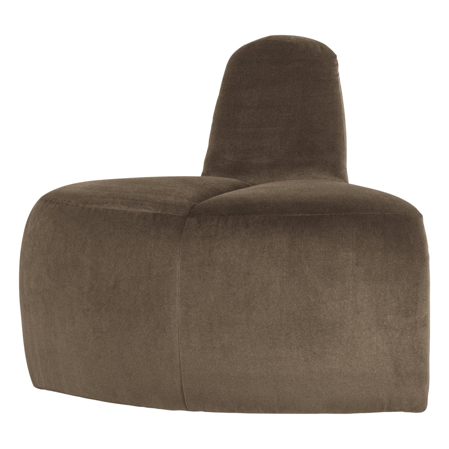 Mojo eetbank hoek rond rugleuning velvet taupe [fsc]