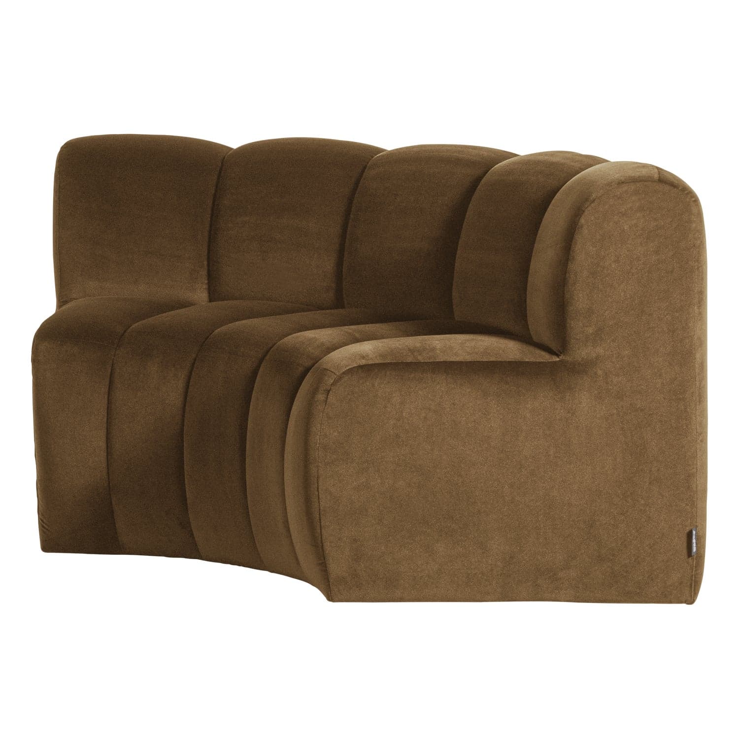 Mojo eetbank halfronde hoek rugleuning velvet h.geel [fsc]