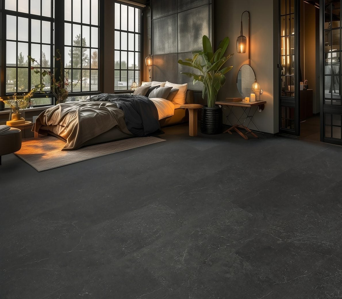 Cortina Carvado klik pvc Graphite 914x457x6mm 0,55 (met geïntegreerde ondervloer geen 10DB)