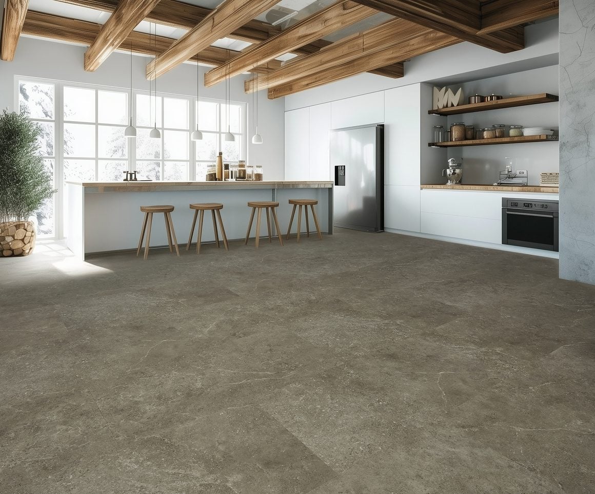 Cortina Carvado klik pvc Warm Grey 914x457x6mm 0,55 (met geïntegreerde ondervloer geen 10DB)