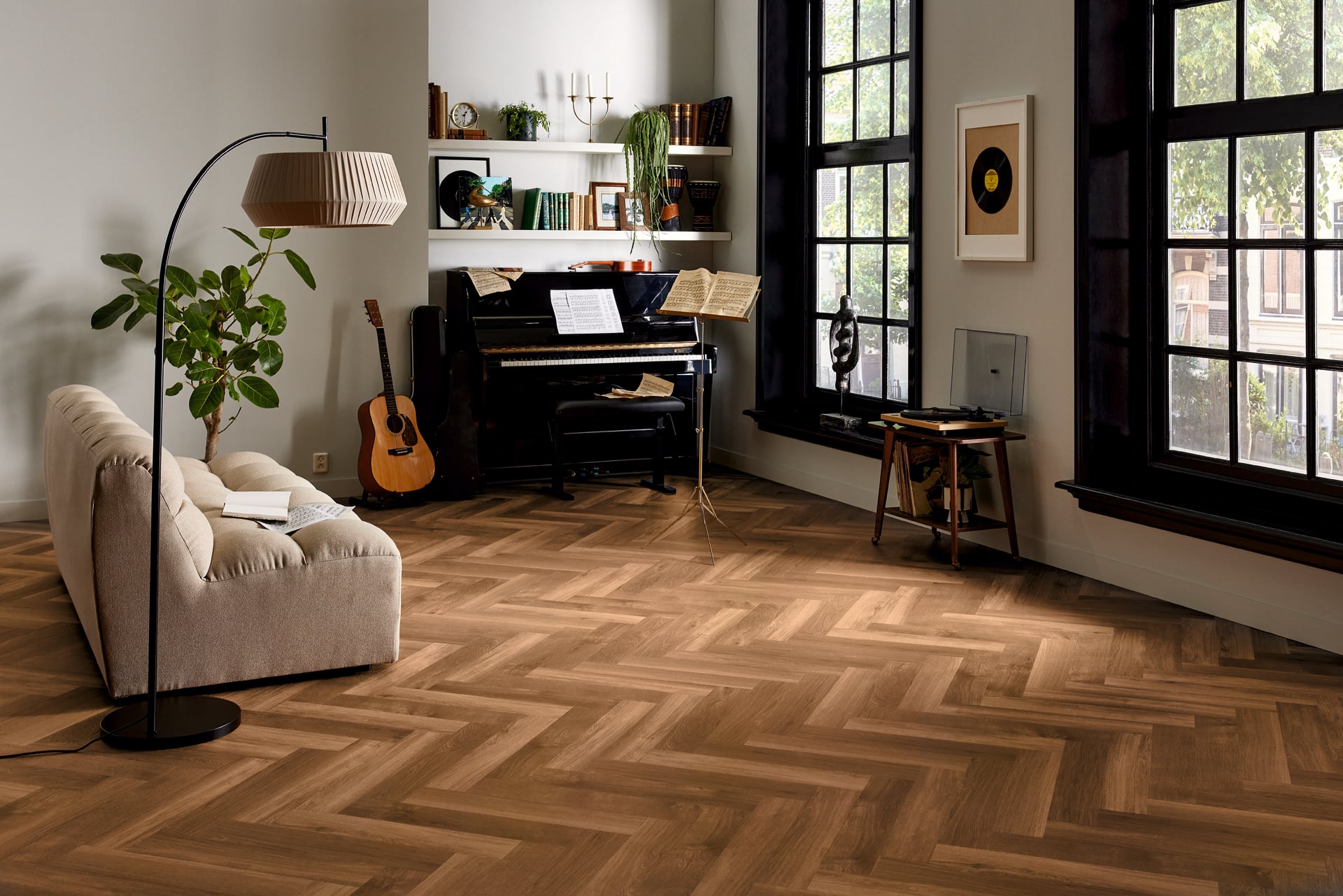 Lijm PVC visgraat Mflor Parva Plus Dark Sycamore 609,6x114,3x2,5mm 0,55
