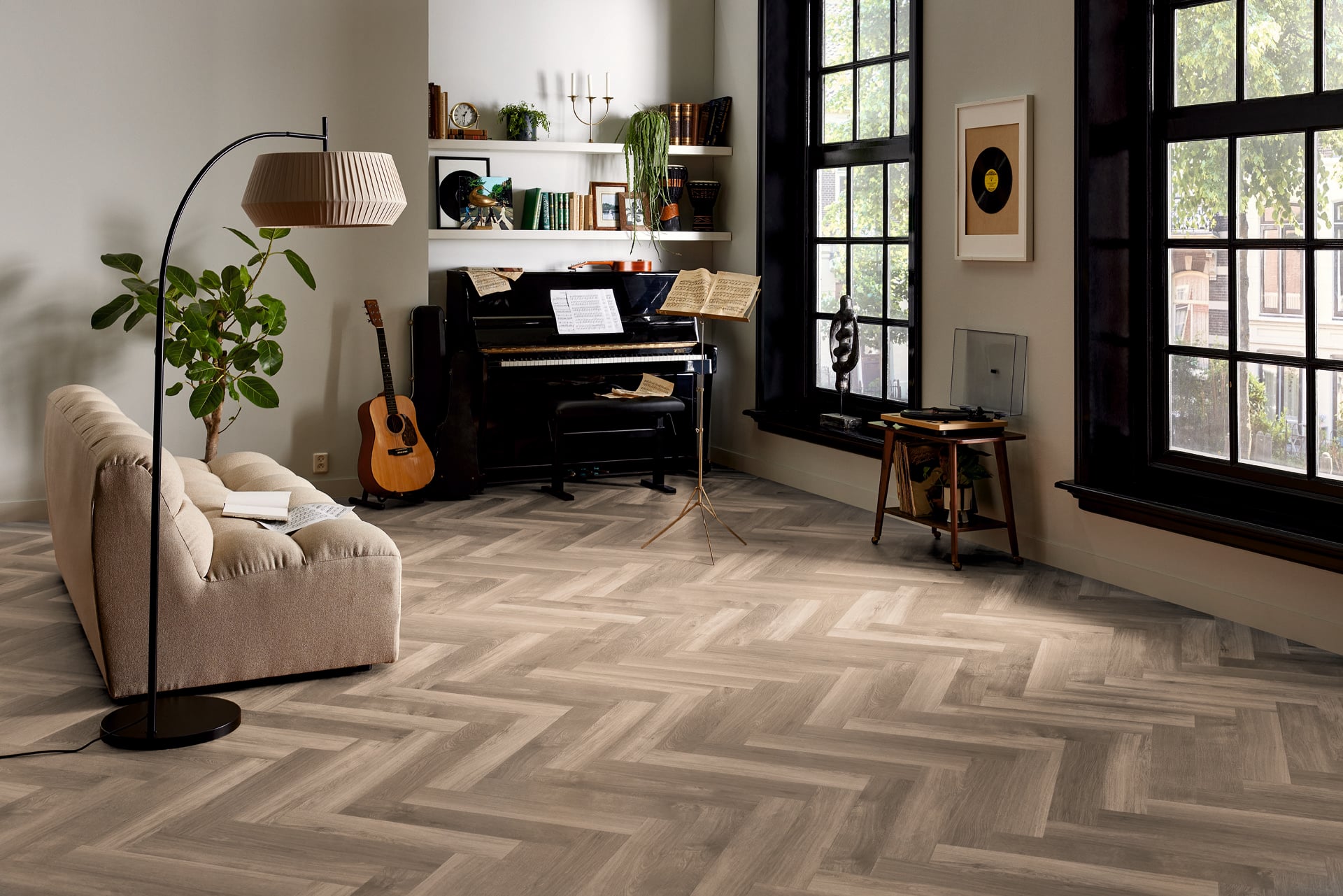 Lijm PVC visgraat Mflor Parva Plus Smoky Sycamore 609,6x114,3x2,5mm 0,55