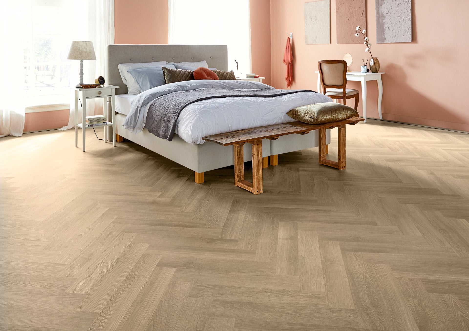 Lijm PVC visgraat Mflor Parva River Oak Po 609,6x114,3x2,5mm 0,55