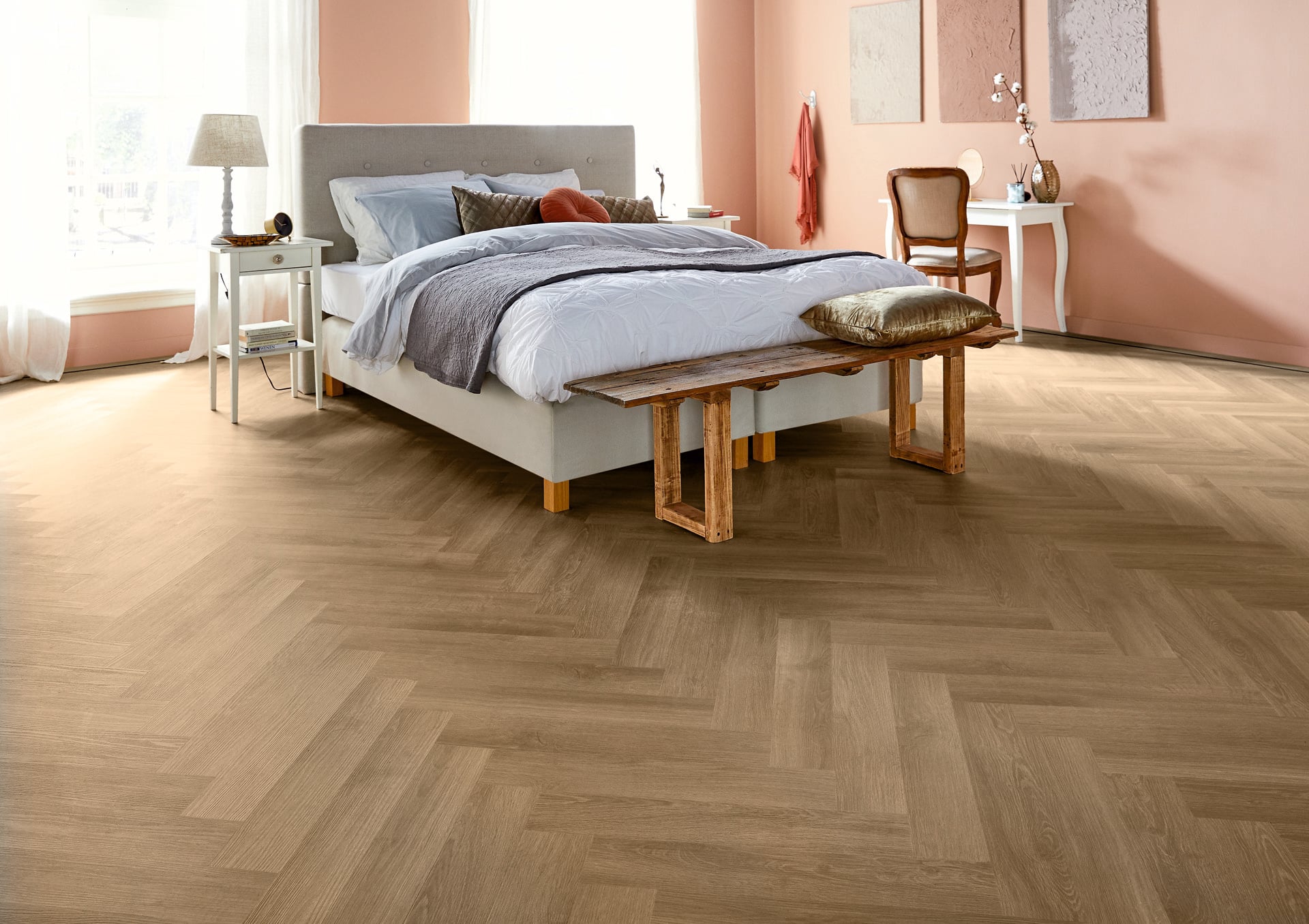 Lijm PVC visgraat Mflor Parva River Oak Volga 609,6x114,3x2,5mm 0,55
