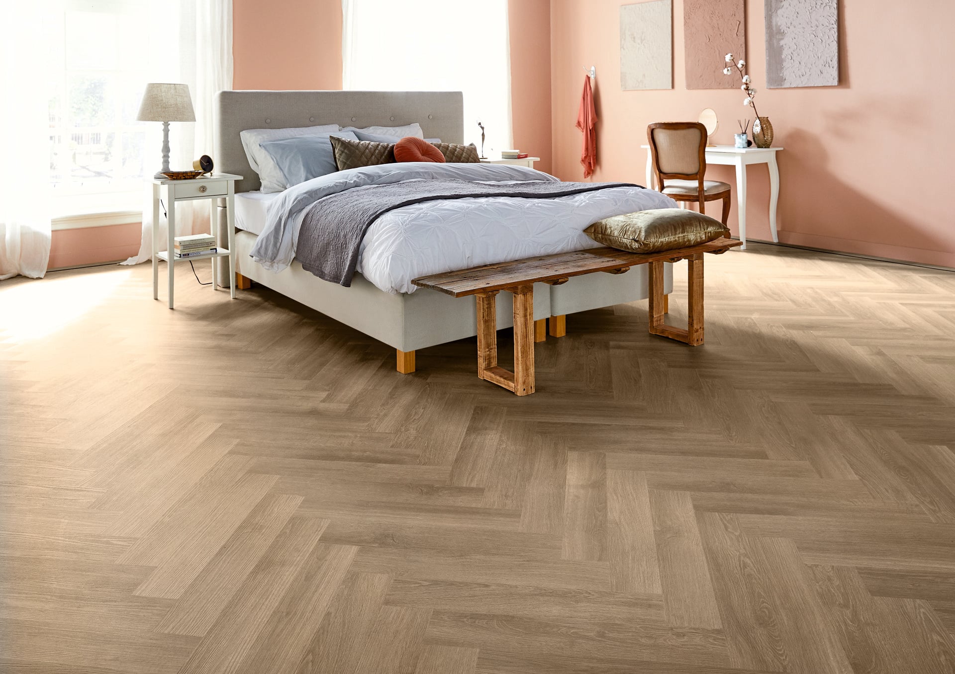 Lijm PVC visgraat Mflor Parva River Oak Douro 609,6x114,3x2,5mm 0,55