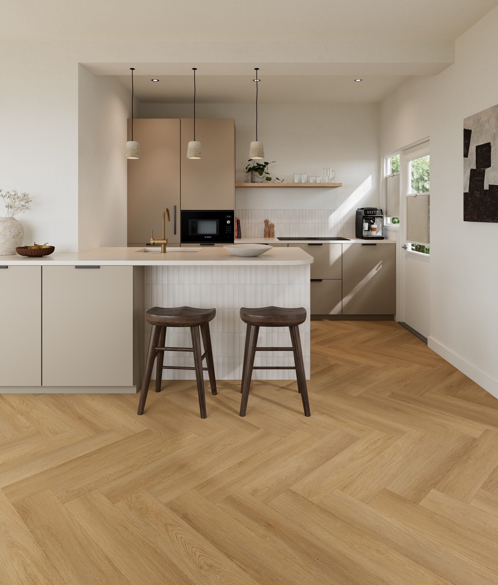 NaturaDeck Select Noisette Visgraat Lijm PVC 750x150x2,5mm 0,55