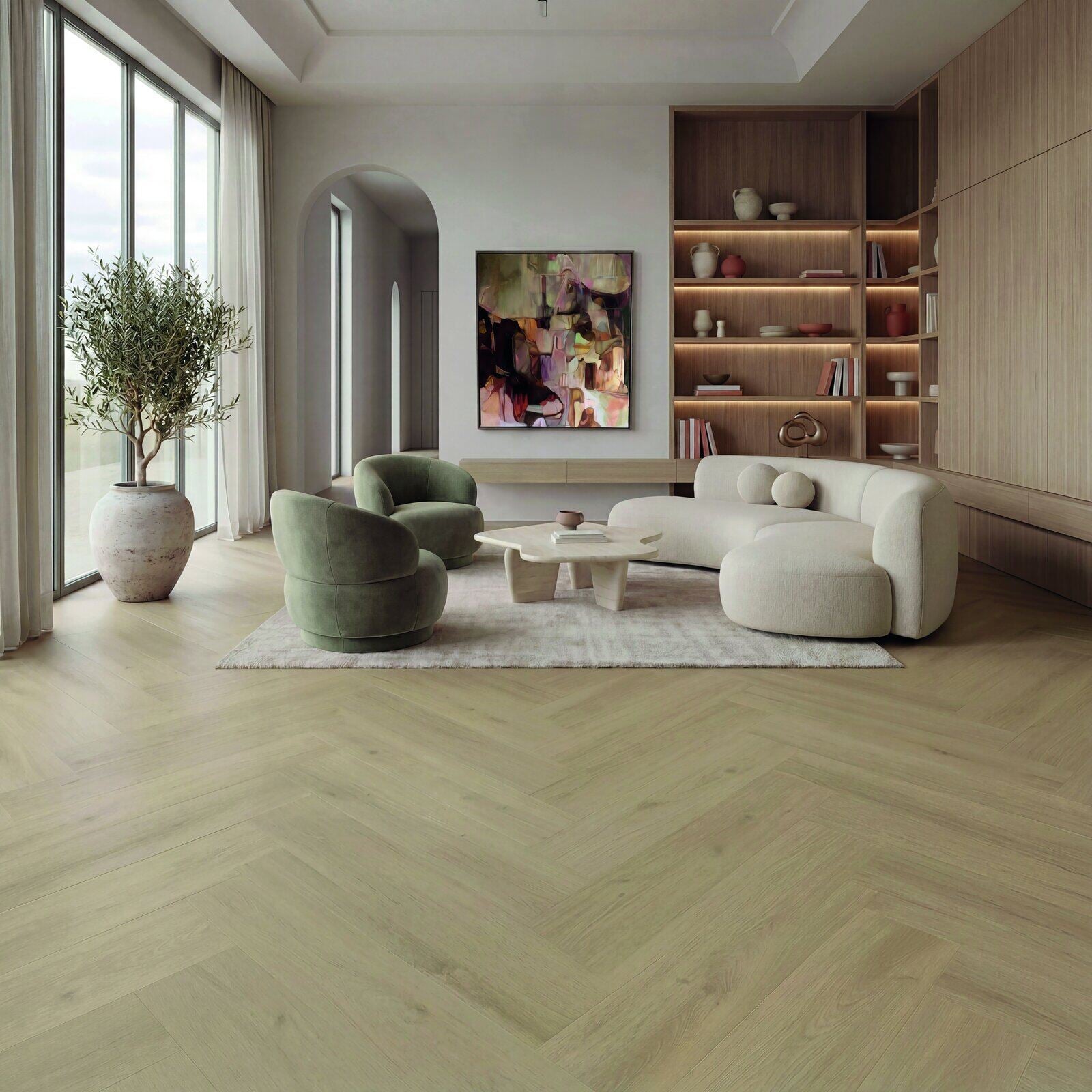 Purio Visgraat Natural 1141 Lijm PVC 890x178x2,5mm 0,55