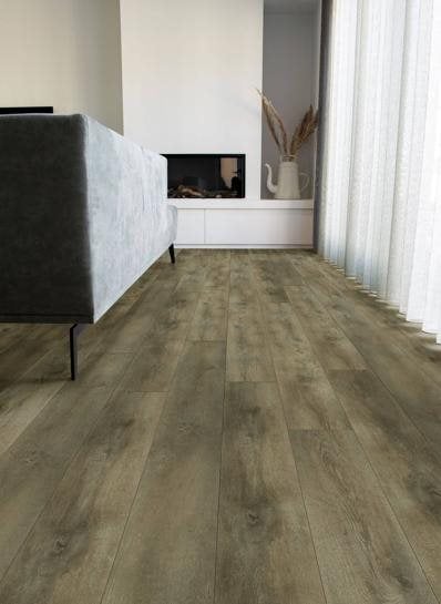 Nevada Valley Oak Smoked klik PVC 1532x225x5mm 0,55 (met geïntegreerde ondervloer geen 10DB) - sfeerfoto 1