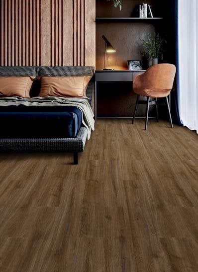 Oakland Coffee klik PVC 1522x240x6mm 0,55 (met geïntegreerde ondervloer geen 10DB) - sfeerfoto 1