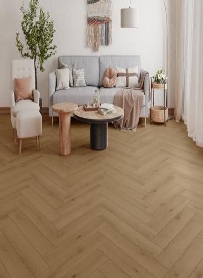 Firmfit Silent Visgraat klik PVC 710x142x7,5mm 0,55 (met geïntegreerde ondervloer, wel 10DB) - sfeerfoto 1