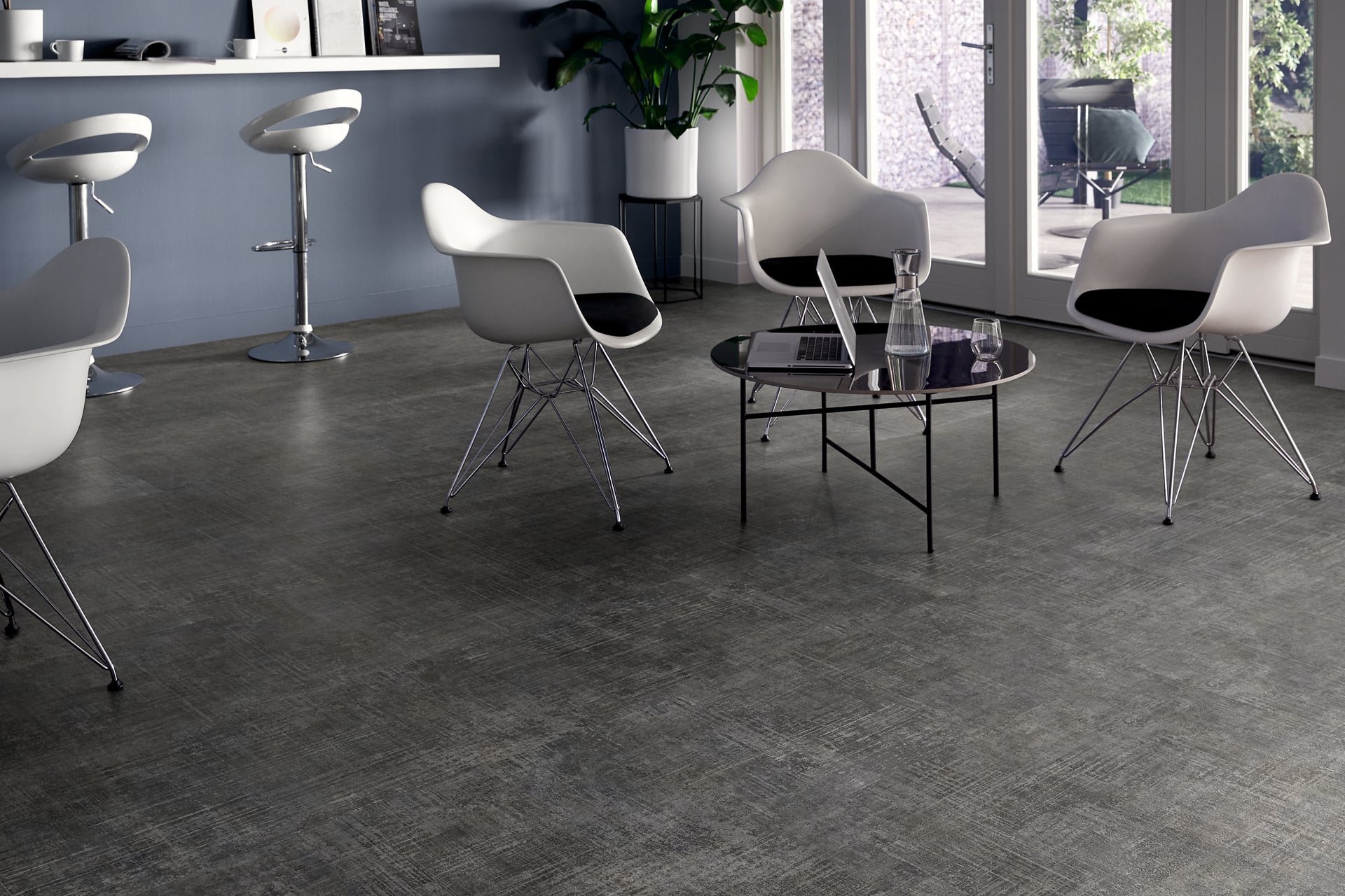 Lijm PVC mFLOR Abstract Asp Grey 91 914x457x2,5mm 0,55